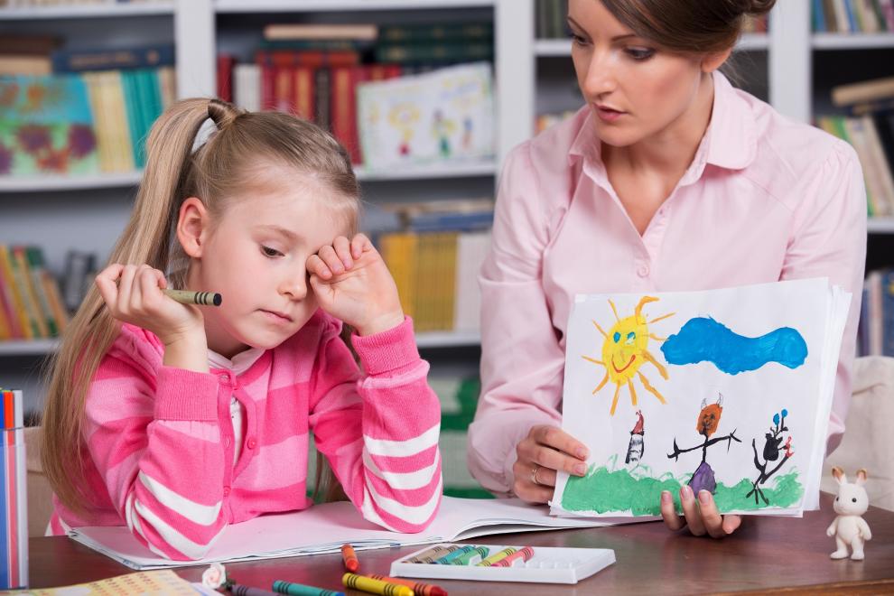 Child taking part in a relaxed, supportive counselling session