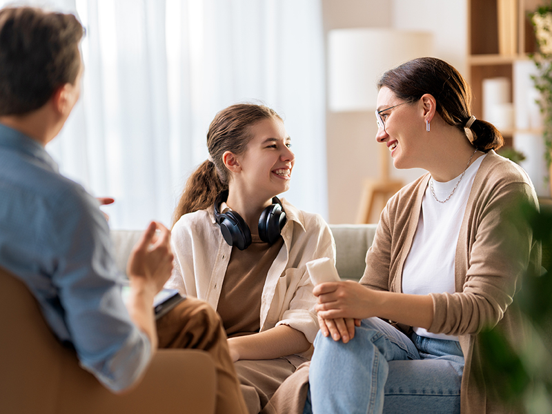Family counselling in Burlington with a teen and parent